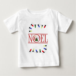 T-shirt Pour Bébé chaîne de lumières NOEL rétro