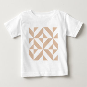 T-shirt Pour Bébé Chaleureux Beige Géométrique Motif