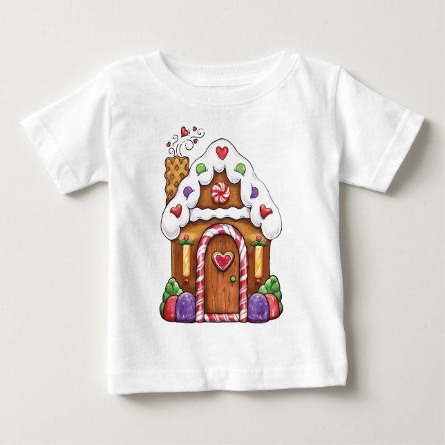 T-shirt Pour Bébé Chambre de biscuit de pain d'épice (Devant)