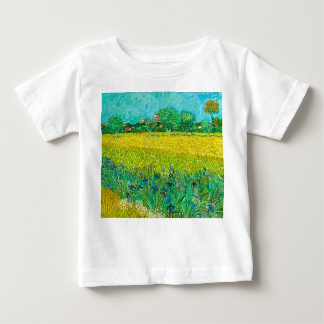 T-shirt Pour Bébé Champ Van Gogh avec Irises près d'Arles (Devant)