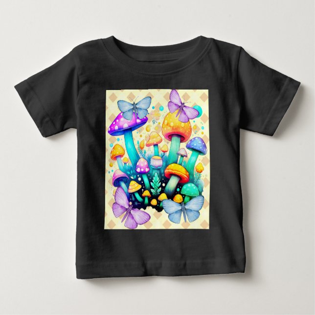 T-shirt Pour Bébé champignon (Devant)