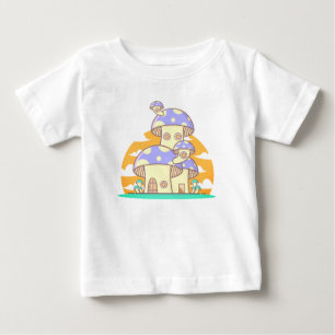 T-shirt Pour Bébé Champignon, Maison, Porte