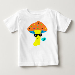 T-shirt Pour Bébé champignon mignon le plus frais avec lunettes