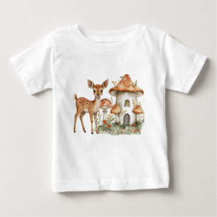 T-shirt Pour Bébé Champignons enchantés et cerfs de bébés