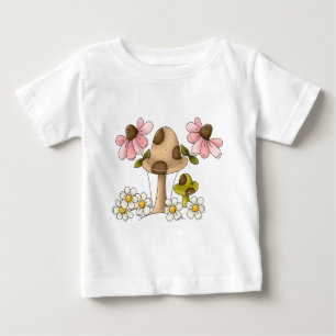 T-shirt Pour Bébé Champignons et fleurs