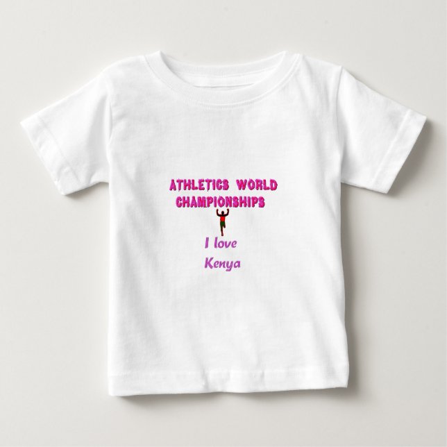 T-shirt Pour Bébé Championnats du monde d'athlétisme Kenya Runner :  (Devant)