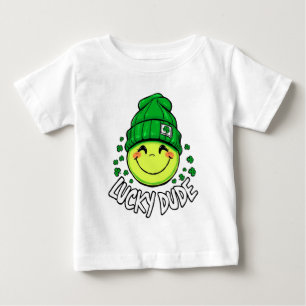 T-shirt Pour Bébé Chanceux Gars Sourire Visage St. Patrick