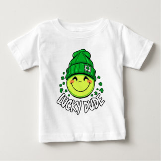T-shirt Pour Bébé Chanceux Mec Sourire Visage St. Patrick’s Day