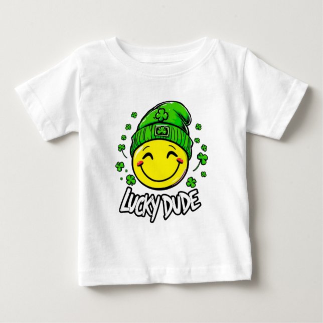 T-shirt Pour Bébé Chanceux mec visage souriant St Patrick (Devant)