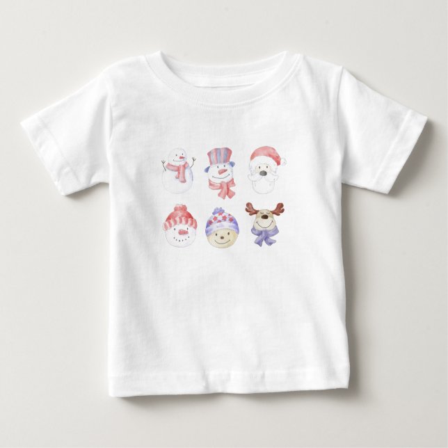 T-shirt Pour Bébé Chandail bébé Noël mignon (Devant)
