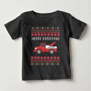 T-shirt Pour Bébé Chandail de Noël moche de camion