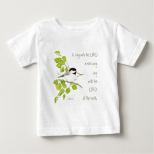 T-shirt Pour Bébé Chantez une nouvelle chanson au Seigneur, Écriture