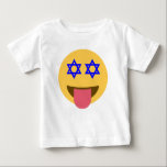 T-shirt Pour Bébé chanukkah hanoukka emoji<br><div class="desc">hannukah, channukah, hannuka, channuka, jours fériés, juif, juif, hébreu, star de david, emoji, visage heureux, hannukah emoji, hannukah visage heureux, jaune bleu blanc blanc blanc personnalisé judaïsme drôle vacances- "star de david""emoji juif""hanoukka emoji""chanukkah emoji" émoticon "happy face" fêtes juives" "star de david emoji""star de david happy face""rosh hashanah" channukah hannukah...</div>