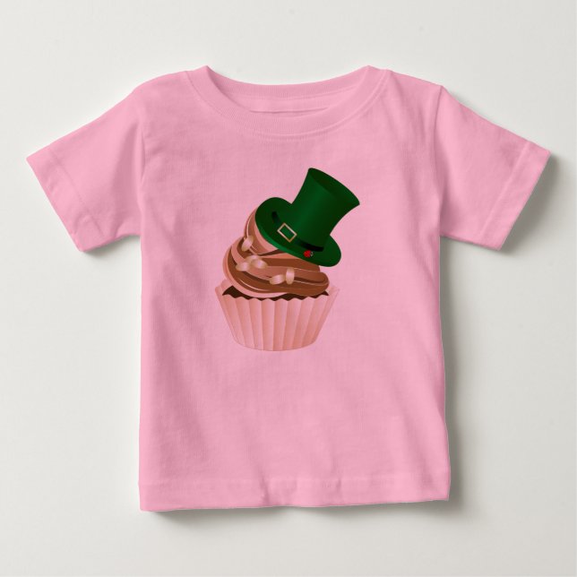 T-shirt Pour Bébé Chapeau de la Saint-Patrick Cupcake (Devant)
