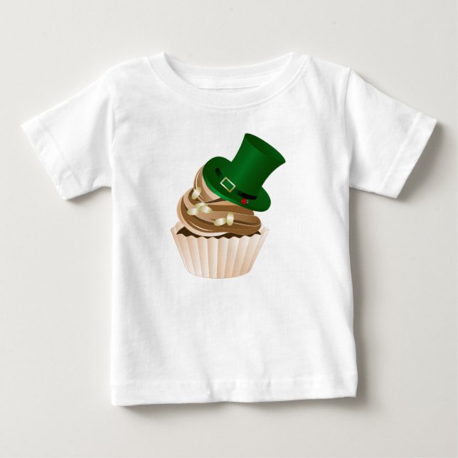 T-shirt Pour Bébé Chapeau de la Saint-Patrick Gâteau Blanc (Devant)