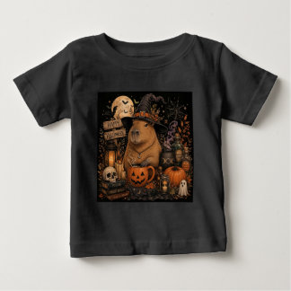 T-shirt Pour Bébé Chapeau de sorcière mignon capybara Halloween