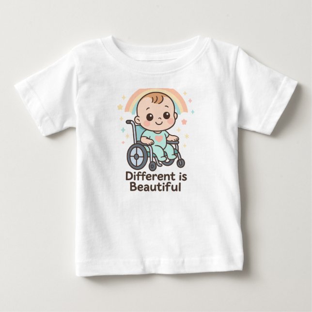 T-shirt Pour Bébé Chaque couleur, chaque capacité - Fière et forte (Devant)
