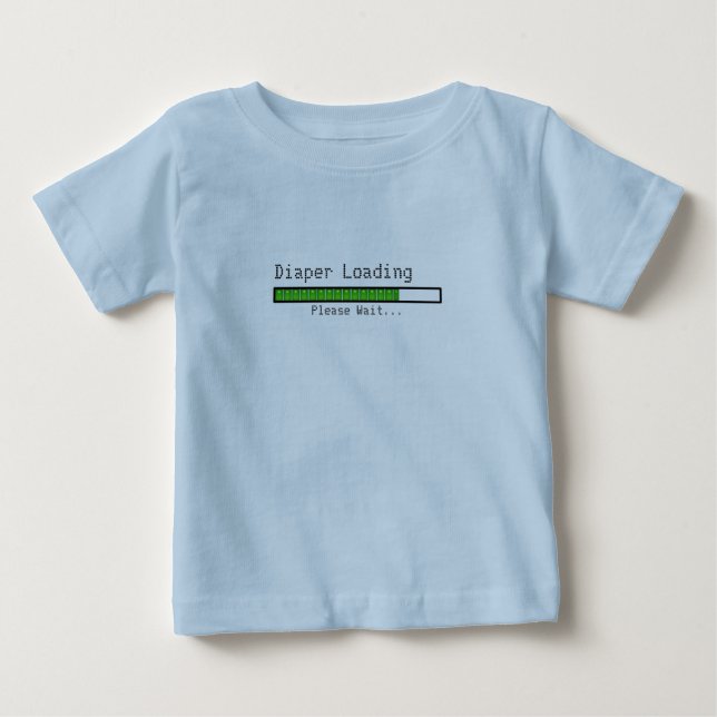 T-shirt Pour Bébé Chargement de couche-culotte. Attendez svp (Devant)