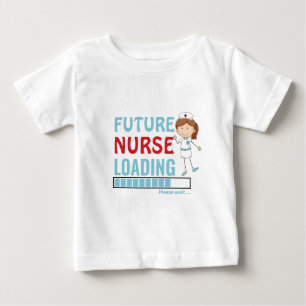 T-shirt Pour Bébé Chargement futur de l'infirmière   Joyeux premier 