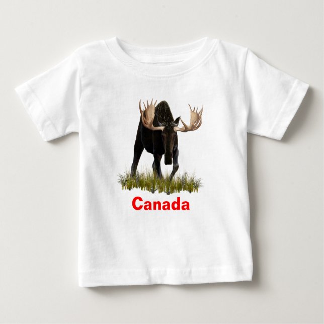 T-shirt Pour Bébé Charging Bull Moose (Devant)