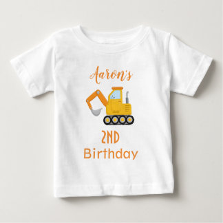 T-shirt Pour Bébé Chariot de construction pour garçon d'anniversaire