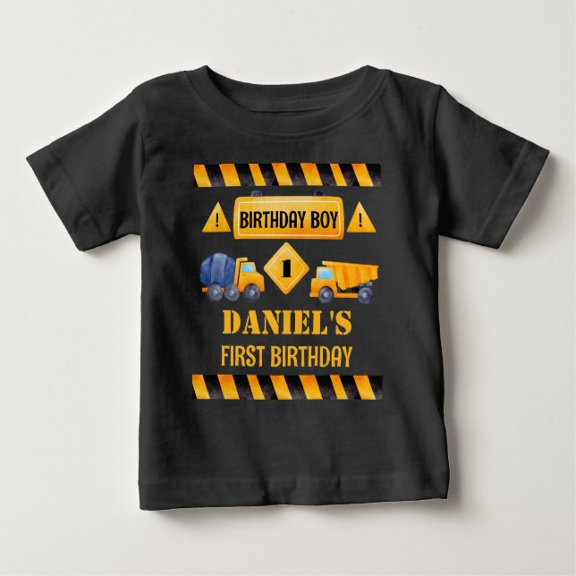 T-shirt Pour Bébé Chariot d'équipe d'anniversaire des camions de con (Devant)