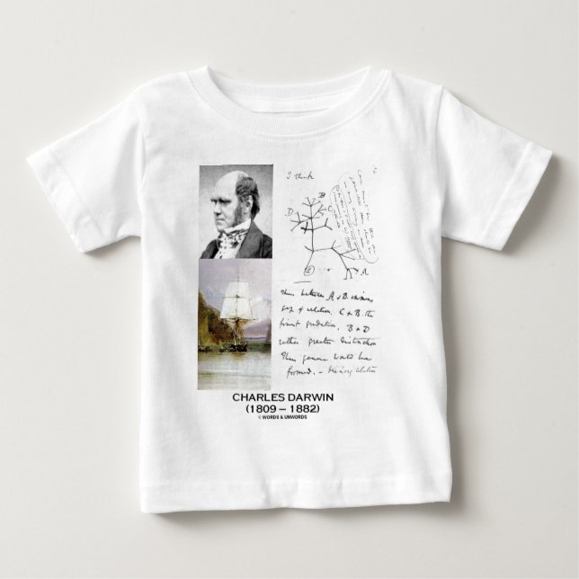 T-shirt Pour Bébé Charles Darwin (beagle Phylogenetics de voie HMP (Devant)