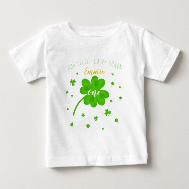 T-shirt Pour Bébé Charme chanceux Shamrock St. Patricks Day Annivers (Devant)