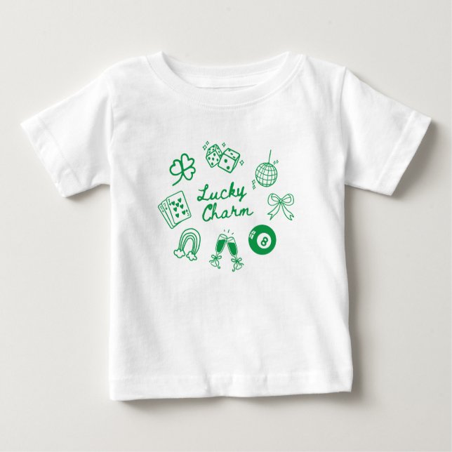 T-shirt Pour Bébé Charme Chanceux St Patricks Day Trèfle Chanceux (Devant)