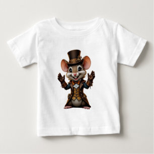 T-shirt Pour Bébé Charme de la souris Steampunk - Jolie horloge Toph