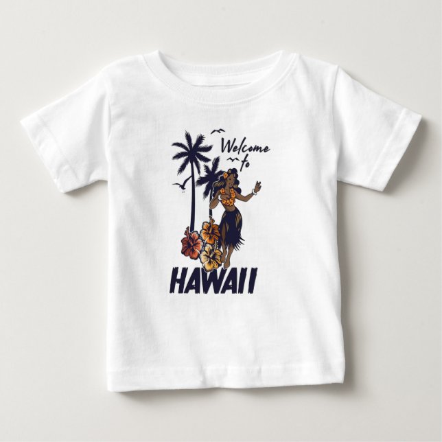 T-shirt Pour Bébé Charme tropical : Chemises Hawaiiennes pour bébé p (Devant)