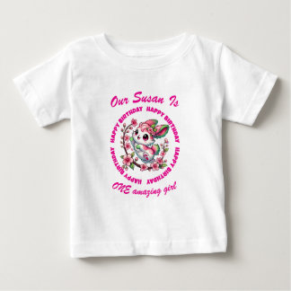 T-shirt Pour Bébé Charming Sakura Bunny Invité d'honneur