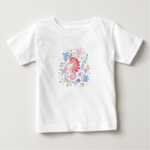 T-shirt Pour Bébé Charming Seahorse et Coral Reef