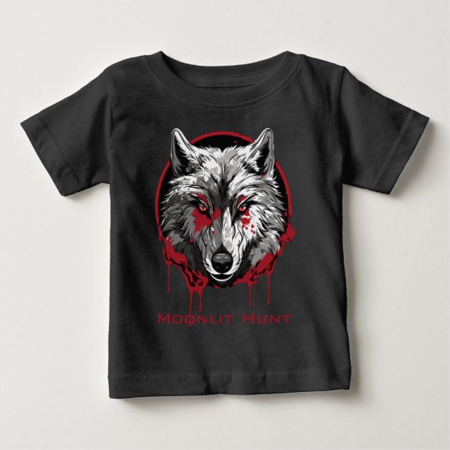 T-shirt Pour Bébé Chasse au Clair de Lune (Devant)