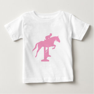 T-shirt Pour Bébé Chasseur Cheval et cavalier (rose)