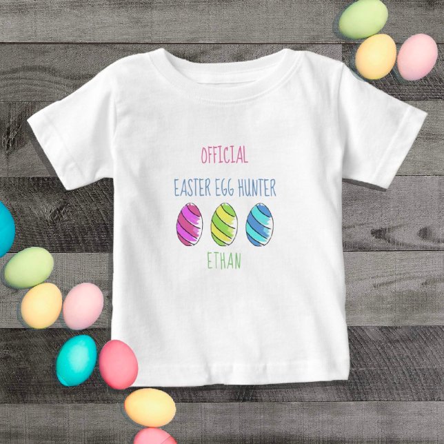 T-shirt Pour Bébé Chasseur officiel d'oeufs de Pâques (Créateur téléchargé)