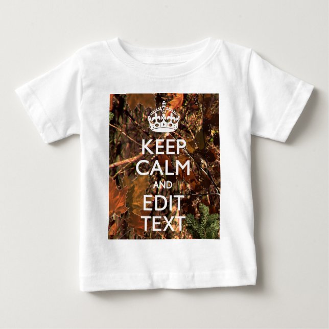 T-shirt Pour Bébé Chasseurs Automne Camouflage Gardez Le Calme Votre (Devant)