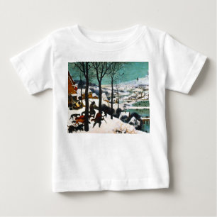 T-shirt Pour Bébé Chasseurs dans le paysage de neige Pieter Bruegel