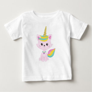T-shirt Pour Bébé Chat à licorne, Chat mignon, Petit Chat, Chat rose