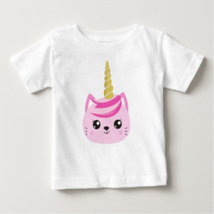T-shirt Pour Bébé Chat à licorne, Petit Chat, Chat mignon, Chat rose