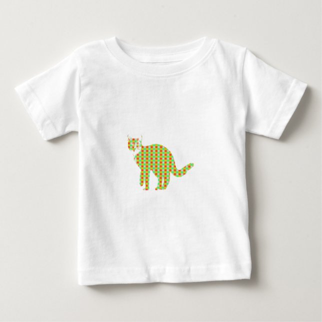 T-shirt Pour Bébé Chat à motifs (Devant)