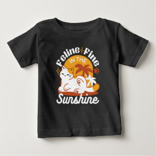 T-shirt Pour Bébé Chat adorable se relaxer au soleil - Animal de com