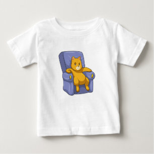 T-shirt Pour Bébé Chat avec canapé