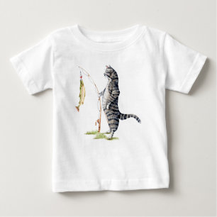T-shirt Pour Bébé Chat avec poisson