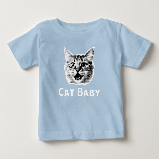 T-shirt Pour Bébé Chat Baby Retro (Devant)