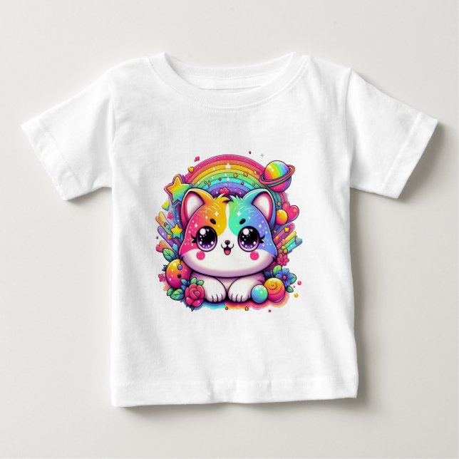 T-shirt Pour Bébé Chat bébé 4 (Devant)