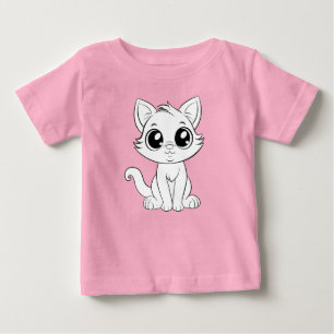 T-shirt Pour Bébé Chat blanc adorable