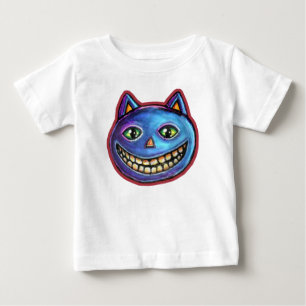 T-shirt Pour Bébé Chat bleu souriant Vintage Halloweenies
