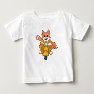 T-shirt Pour Bébé Chat comme Biker avec Scooter.PNG