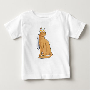 T-shirt Pour Bébé Chat comme Mariée avec Voile